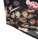 Sheer Floral Print Round Neck Blouse
