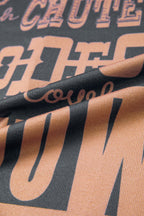 Dark Grey Howdy Cowboy Letter Printed Western Fashion Tee