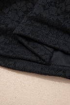 Black Floral Lace Off-shoulder Long Sleeve Slim Top
